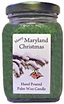 Merry Maryland Christmas Palm Wax Candle