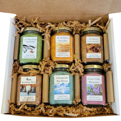 Maryland Palm Wax Candles 6 Scents Gift Box