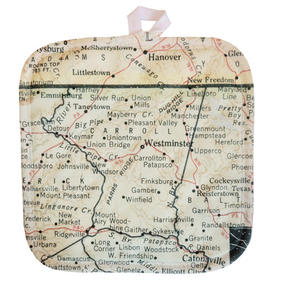 Carroll County Vintage Map Potholder