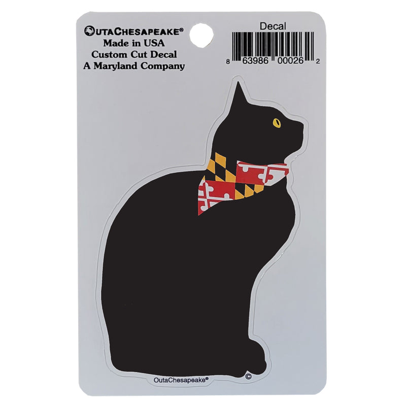Cat with Maryland Flag Bandana Die-Cut Sticker Packaging