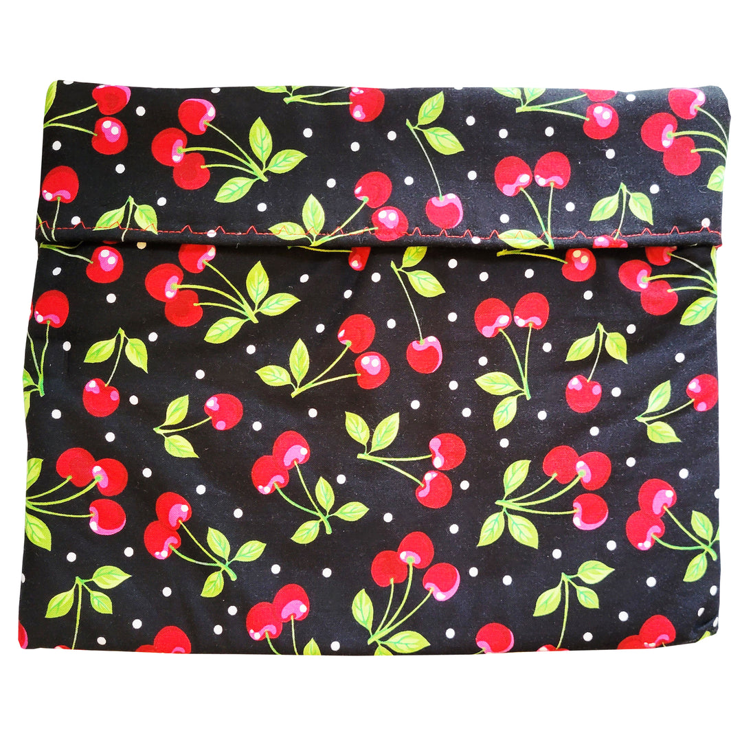 Microwave Potato Pouch - Cherries on Black Background