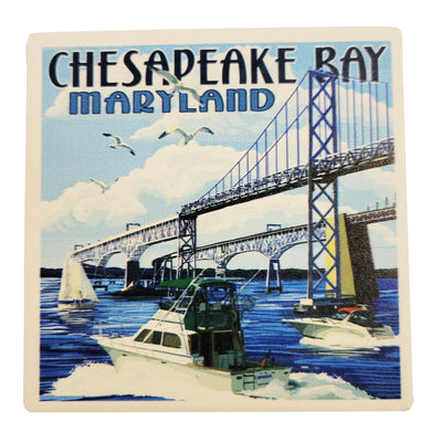 Chesapeake Bay Bridge Ceramic Coaster