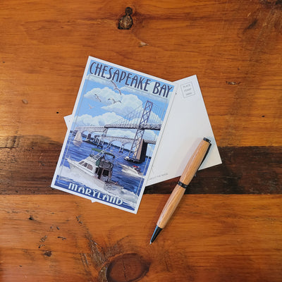 Postcard - Chesapeake Bay Bridge and Boats (scene)