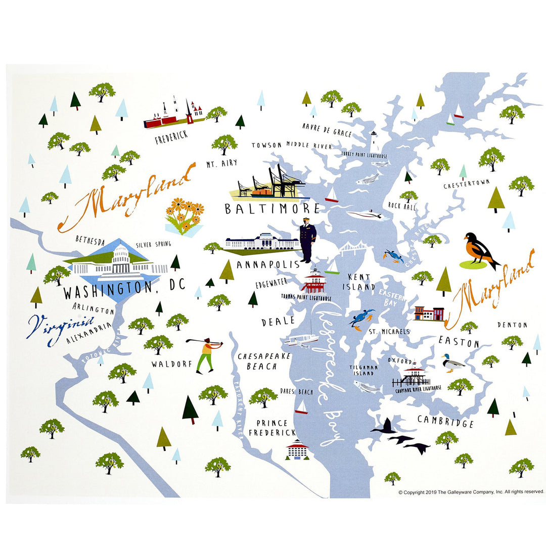 Chesapeake Bay Region Map 1,000 Piece Puzzle