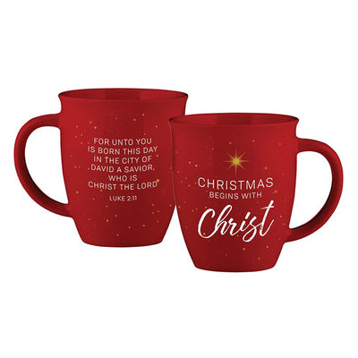 Christmas Begins With Christ Coffee Mug - Back & Front