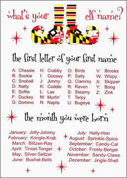 What's Your Maryland Elf Name Christmas Card