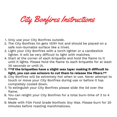 City Bonfires Portable Fire Pit Instructions