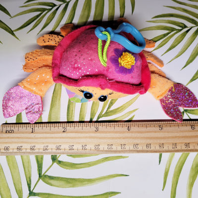 Clawdia Pretty Crab Plush Mini Clip Toy Measurement