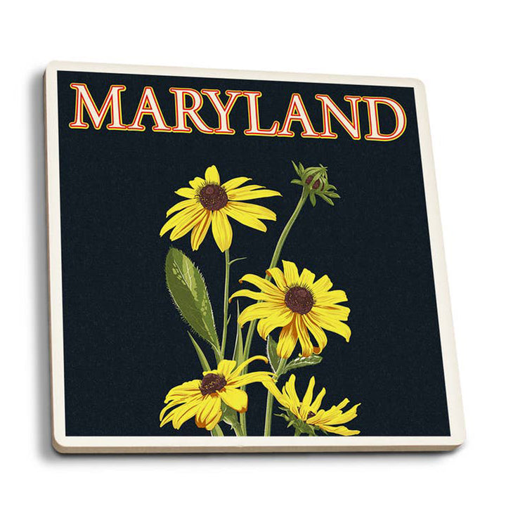 Black Eyed Susans Ceramic Square Coaster