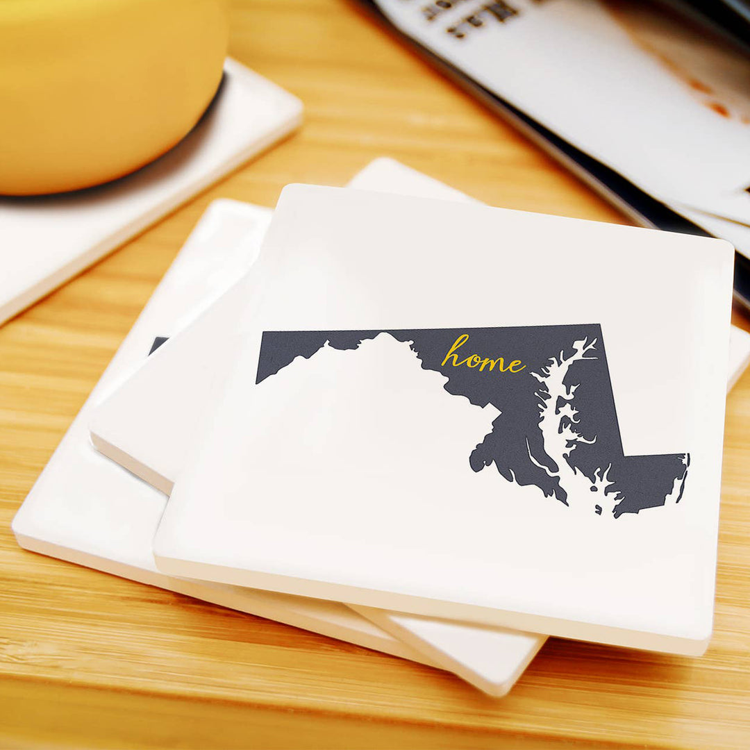 Maryland Home State Ceramic Square Coaster Scene
