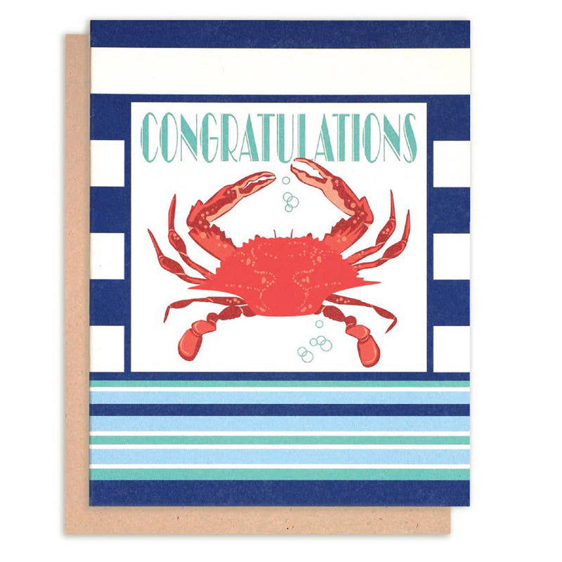 Congratulations Red Crab Greeting Card