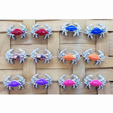 Crab Post Earrings - 6 Colors To Choose From