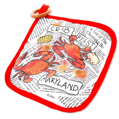 Crab Feast Maryland Square Potholder