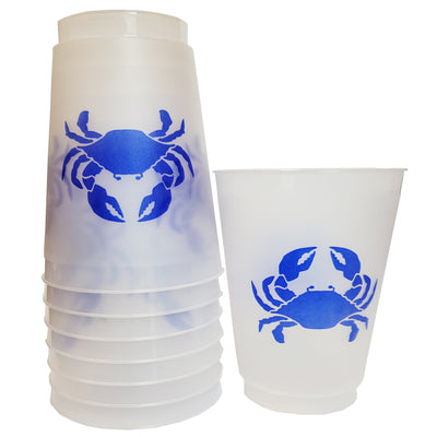 Blue Crab Reusable Frost Flex Plastic Cups