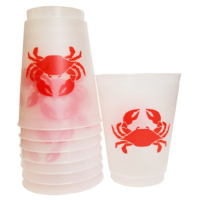 Red or Crab Reusable Frost Flex Plastic Cups