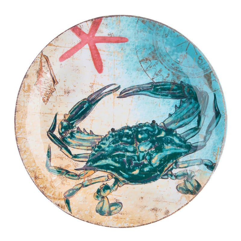 Blue Crab Sealife Melamine Plate - Dinner Size