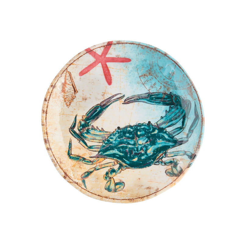Blue Crab Sealife Melamine Plate - Lunch/Dessert Size