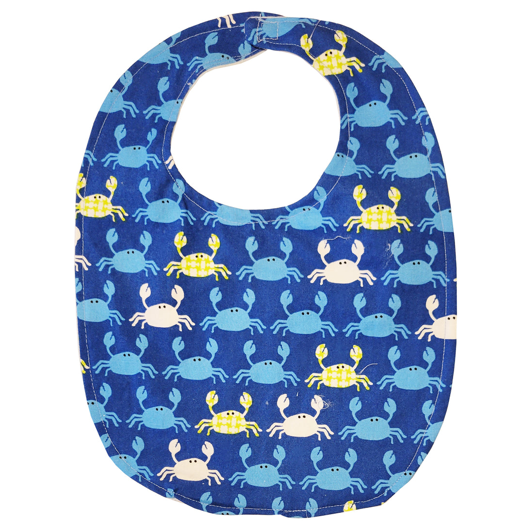 Crab Baby Bib - Navy Blue Background