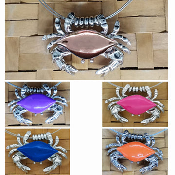 Crab Necklace/Brooch - 5 Colors To Choose From