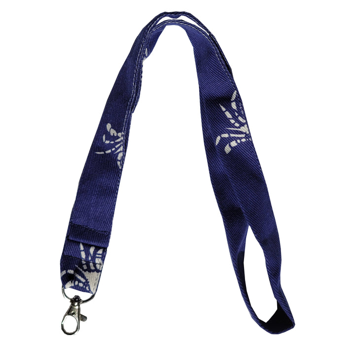 Navy &amp; White Crabs Lanyard