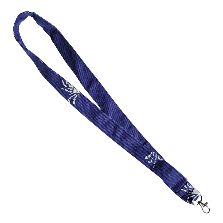 Navy &amp; White Crabs Lanyard