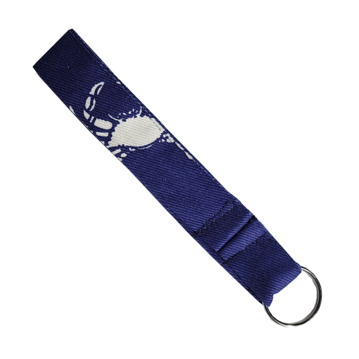 Navy &amp; White Crabs Keys Wristlet