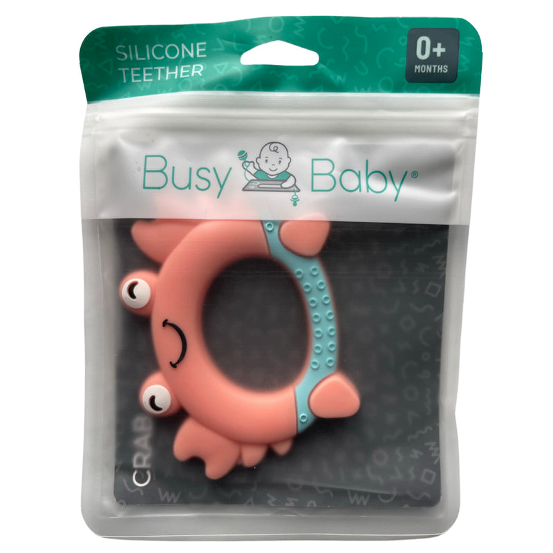 Crab Silicone Infant Teether by Busy Baby (package front)