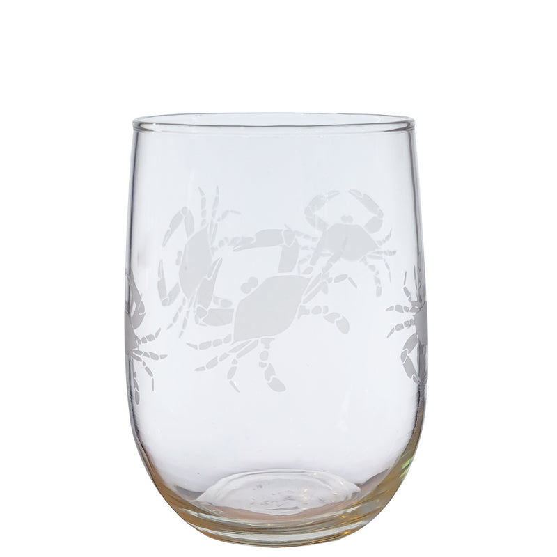 Crab Stemless Wine Glass