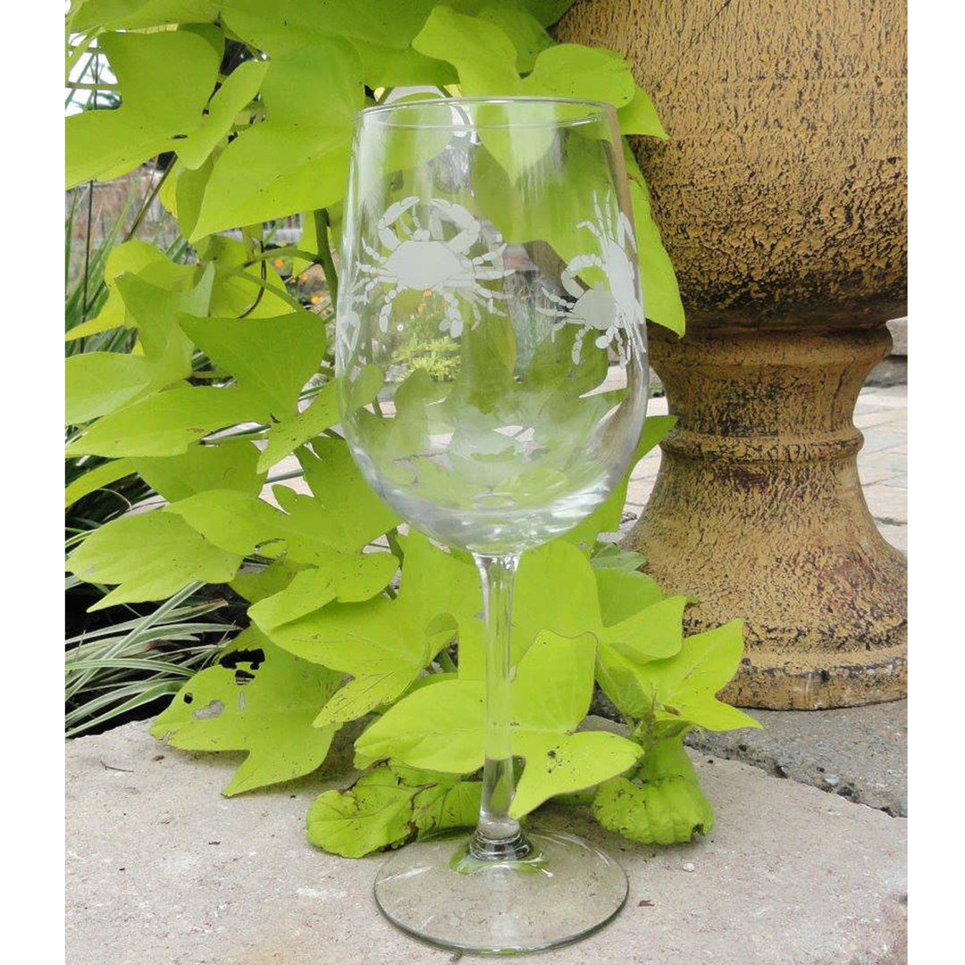 Crab Wine Glass Outdoor Scene