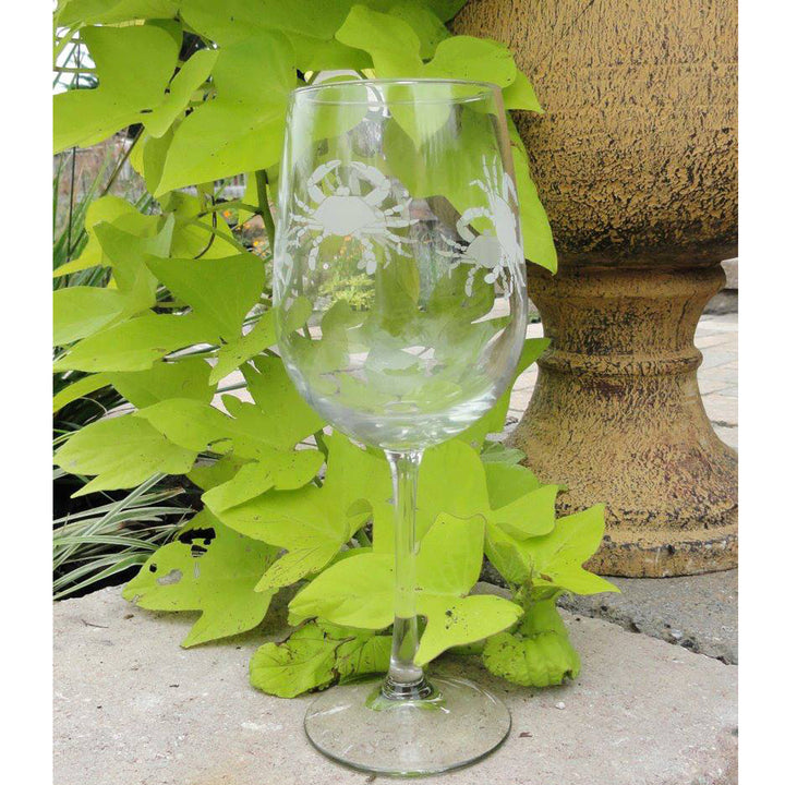 Crab Wine Glass Outdoor Scene