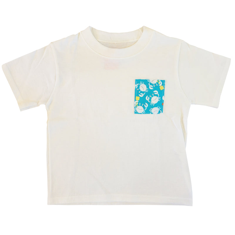Toddler Pocket Tees by Ms. Ruth - Crabs on Turquoise Background