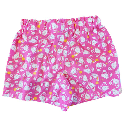 Toddler Shorts - Crabs on Pink Background