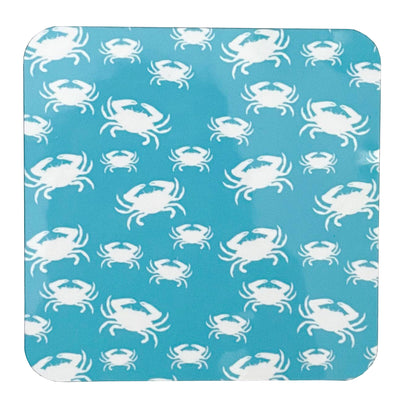 Crab Turquoise Hardboard Coaster