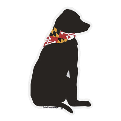 Dog with Maryland Flag Bandana Die-Cut Magnet