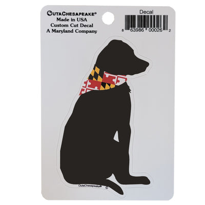 Dog with Maryland Flag Bandana Die-Cut Sticker Packaging