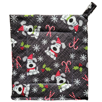 Potholder Locally Sewn - Dogs with Candy Canes