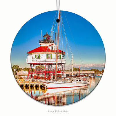 Drum Point Lighthouse Glass Ornament