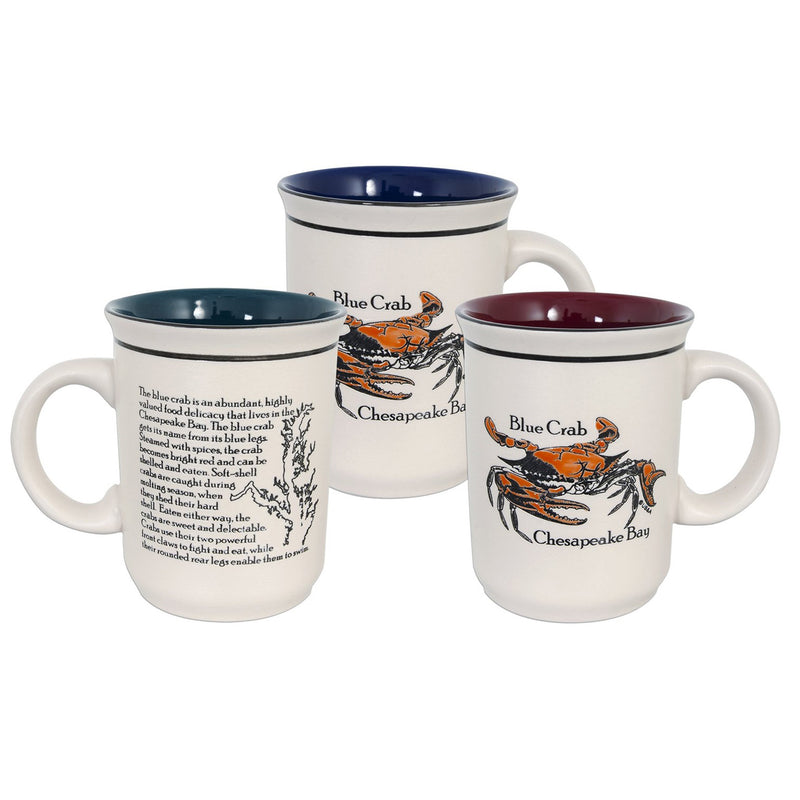 Blue Crab Etched Coffee Mug Multi