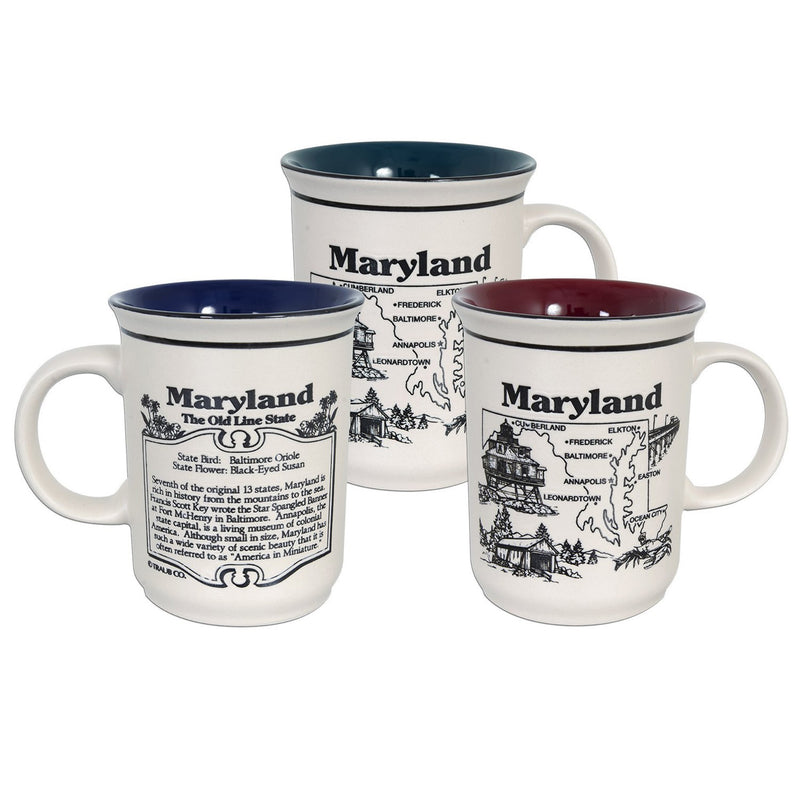 Maryland History Etched Coffee Mug Multi