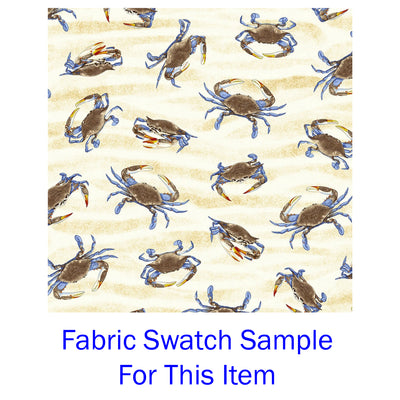 Blue Crab Natural Background Fabric Swatch Sample