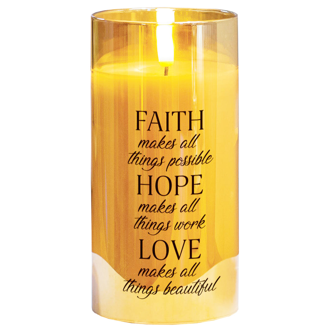 Faith Makes All Things Possible LED Candle 6"