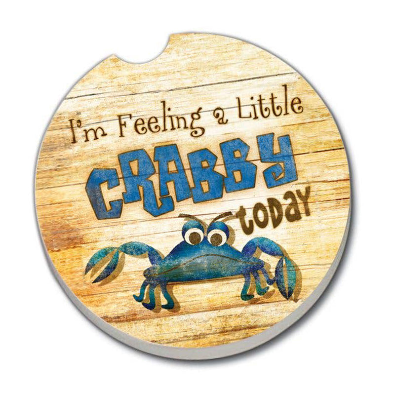 Feeling Crabby Absorbent Stone Car Coaster