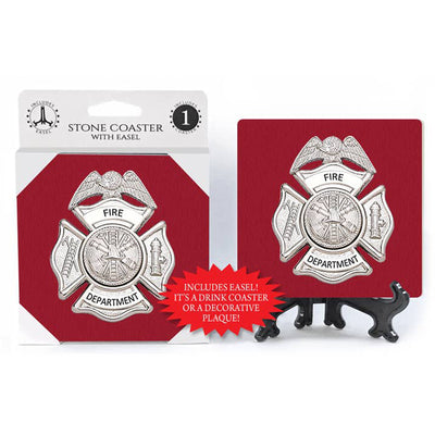 Fire Department Badge Stone Coaster (Each)