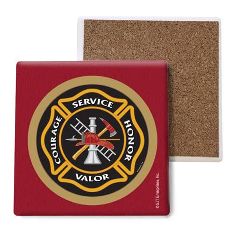 Fire Department Logo Stone Coaster (Each)