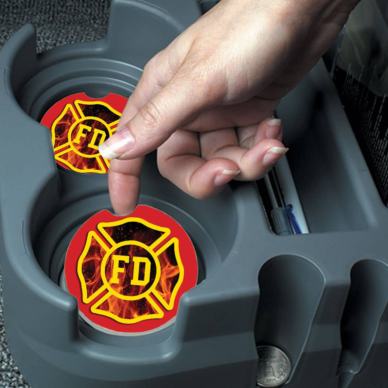 Fire Department Maltese Cross Absorbent Stone Car Coaster Example