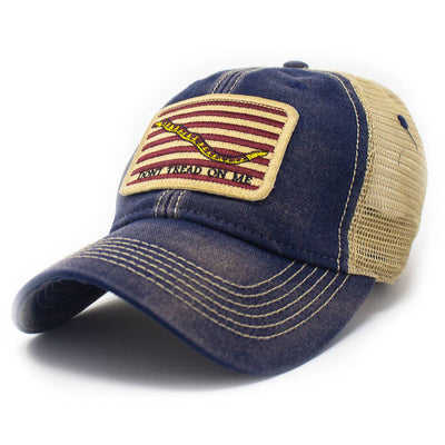 First Navy Jack Don't Tread On Me Flag Patch Trucker Hat