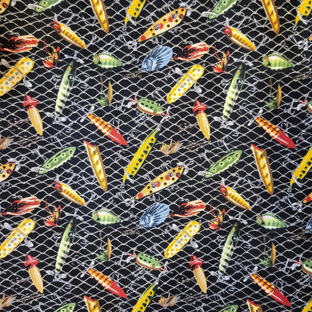 Fishing Lures Microwave Bowl Cozy Potholder Fabric Sample