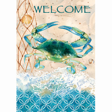 Blue Crab Welcome Flag (Sleeve) - Garden or House Sizes