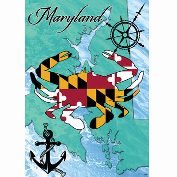 Maryland Flag in Crab (Sleeve) Flag