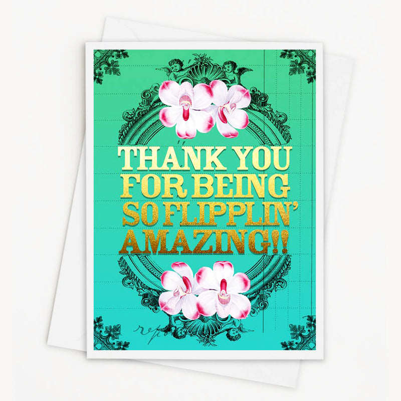 Juicy Christians Greeting Card - Thank You For Being So Flippin&